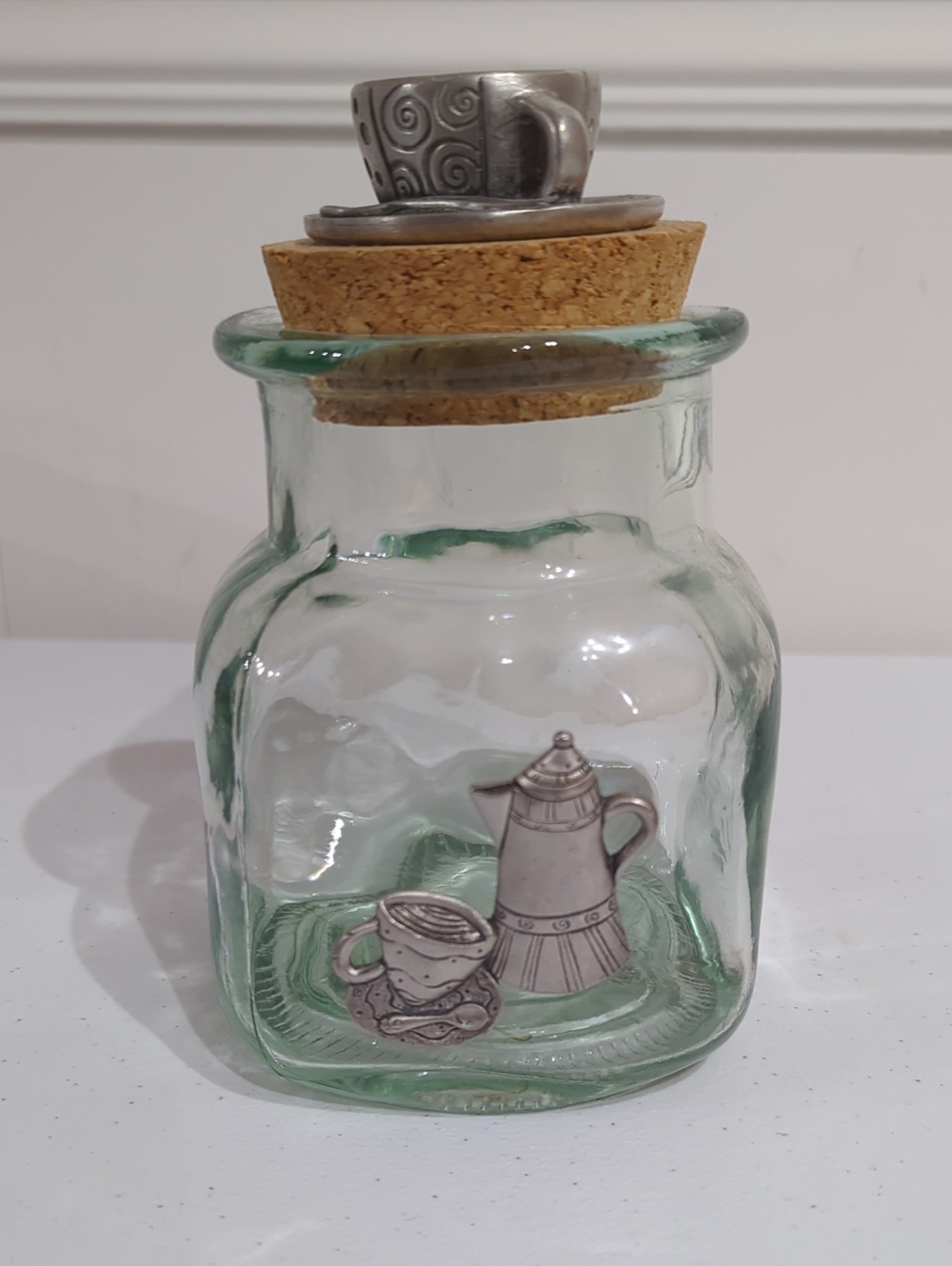 Vintage Clear Glass Kitchen coffee bean holder